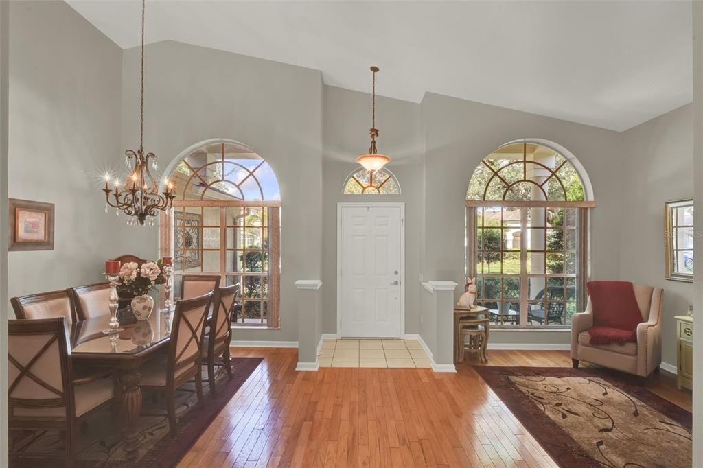 Chandelier, Dining room, Interior, Pendant Lights, Wood Texture Flooring