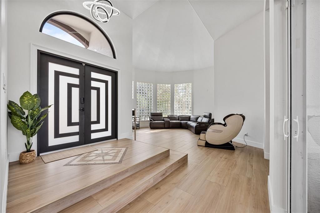 Interior, Living room, Pendant Lights, Wood Texture Flooring
