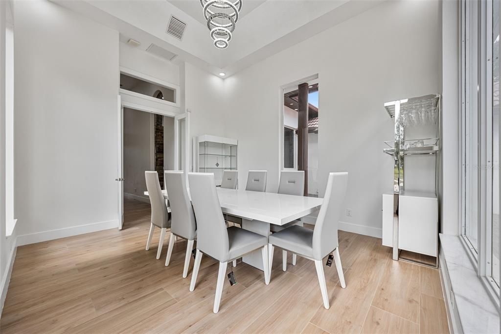 Dining room, Interior, Wood Texture Flooring