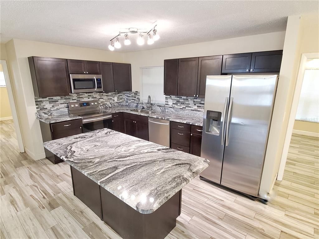 Interior, Kitchen, Stainless Steel Appliances, Wood Texture Flooring