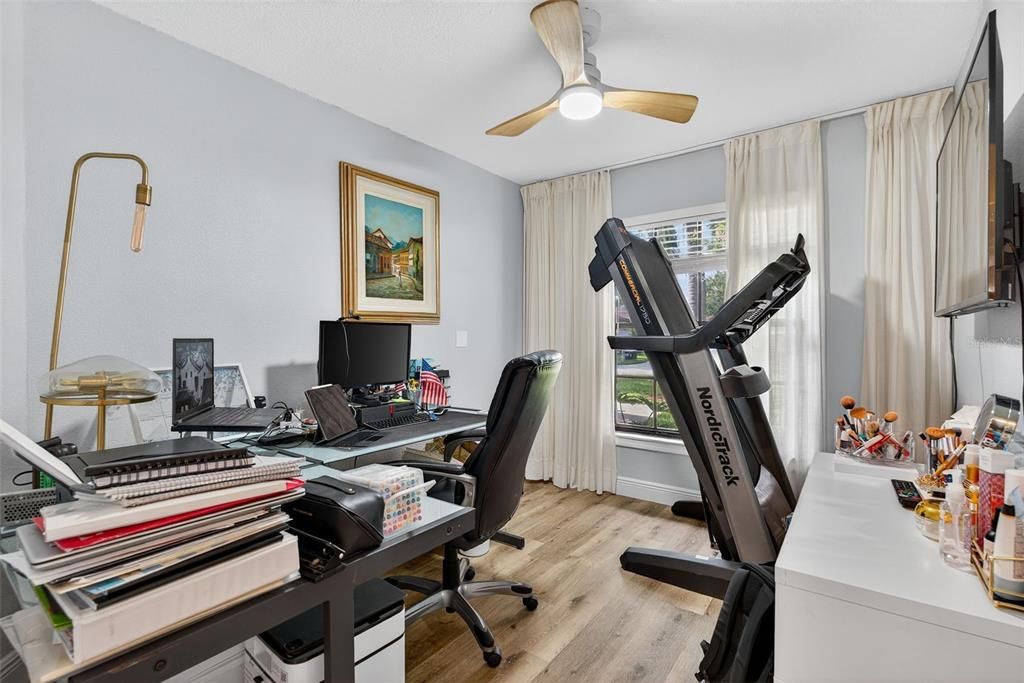 Fitness Equipment, Home Office, Interior, Wood Texture Flooring