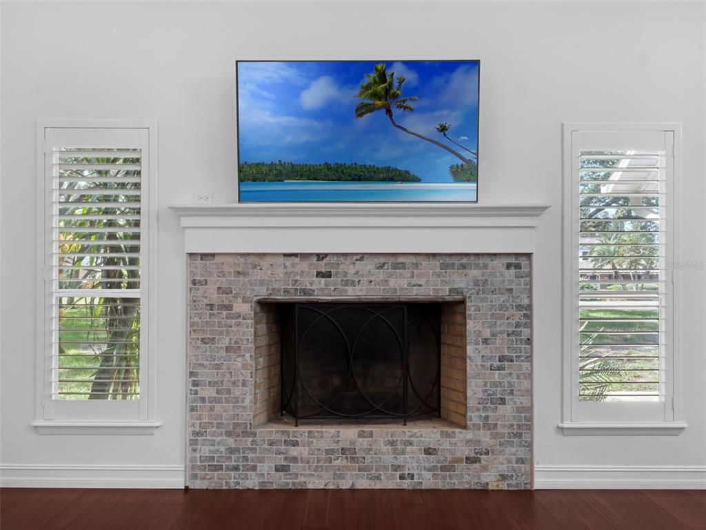 Fireplace, Interior, Stone Walls, Wood Texture Flooring