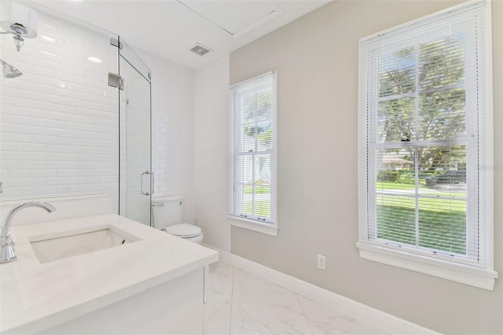Bathroom, Glass Shower, Interior, Marble
