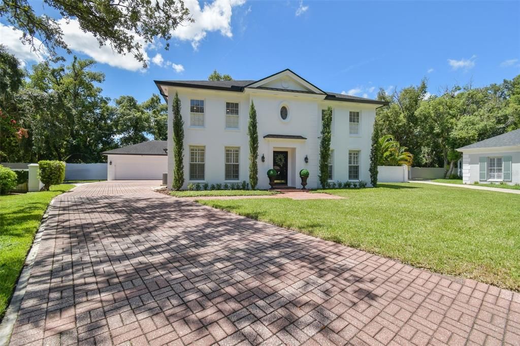 Backyard, Detached Garage, Exterior, Facade, French Provincial