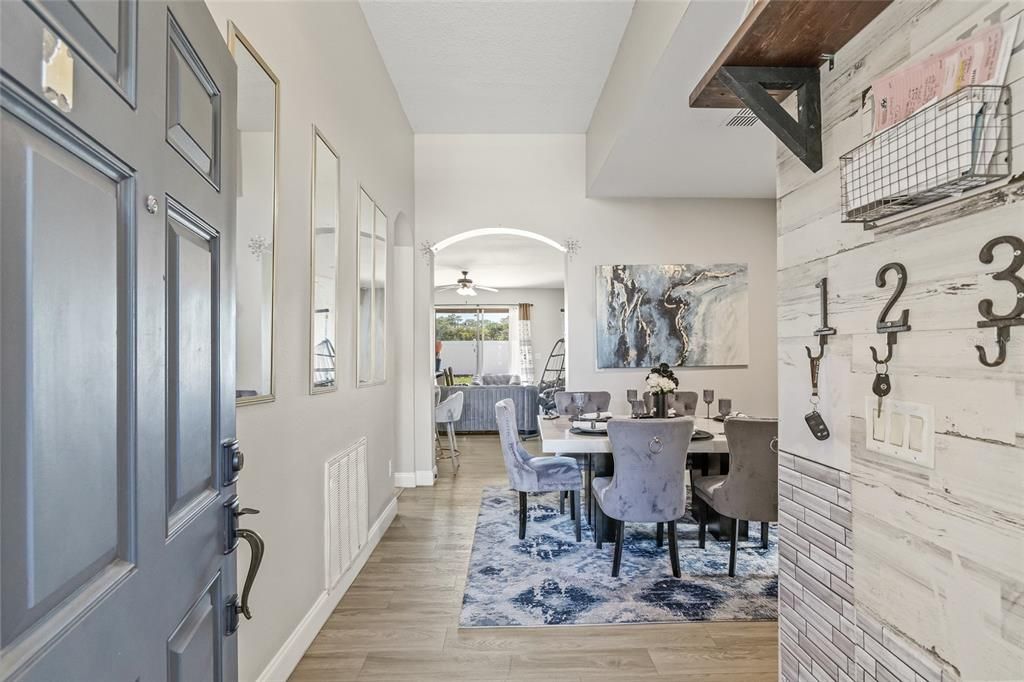 Dining room, Interior, Wood Texture Flooring