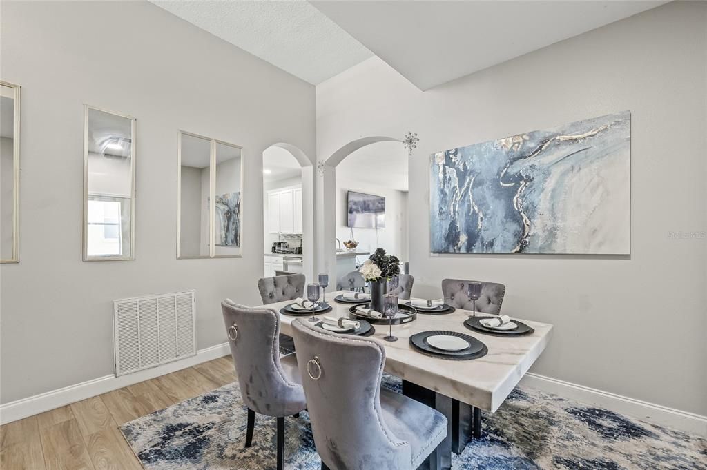 Dining room, Interior, Wood Texture Flooring