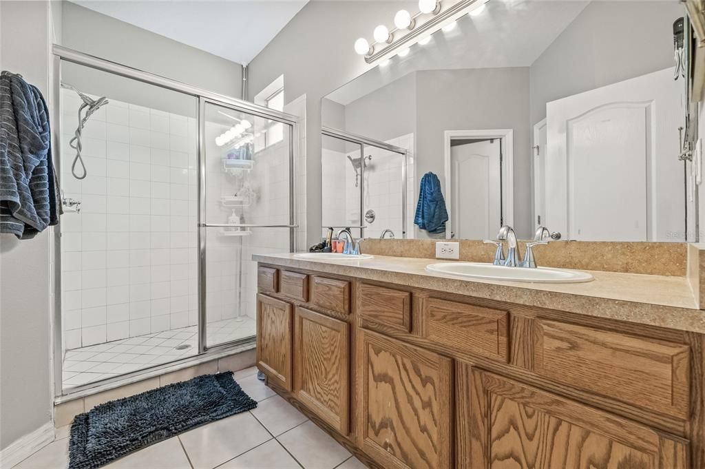Bathroom, Dual Sink Vanities, Glass Shower, Interior