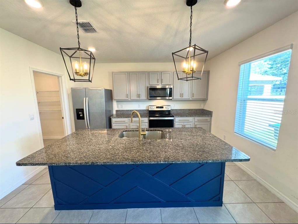 Interior, Kitchen, Pendant Lights, Recessed Lighting, Stainless Steel Appliances