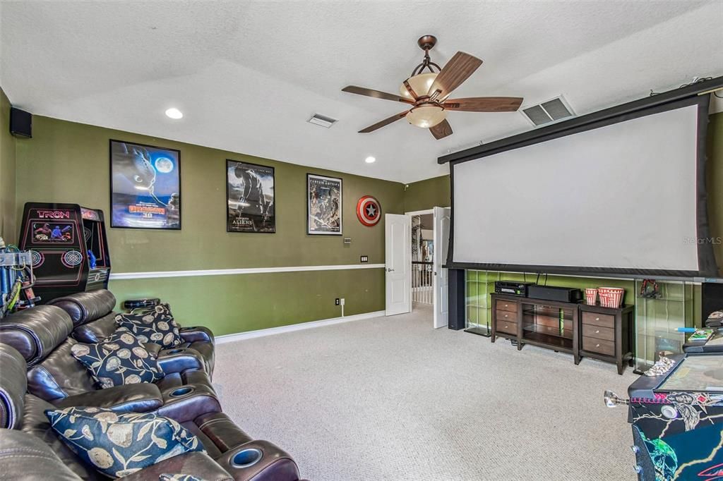 Home Theatre Room, Interior, Projection Screen, Recessed Lighting, Theatre Room