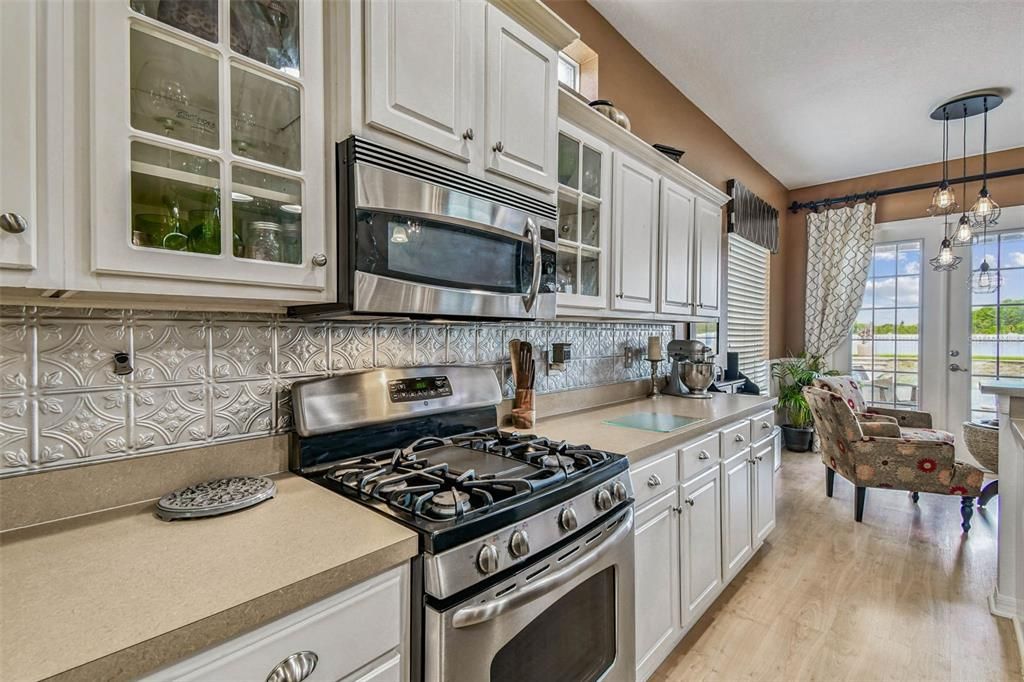 Interior, Kitchen, Pendant Lights, Stainless Steel Appliances, Wood Texture Flooring