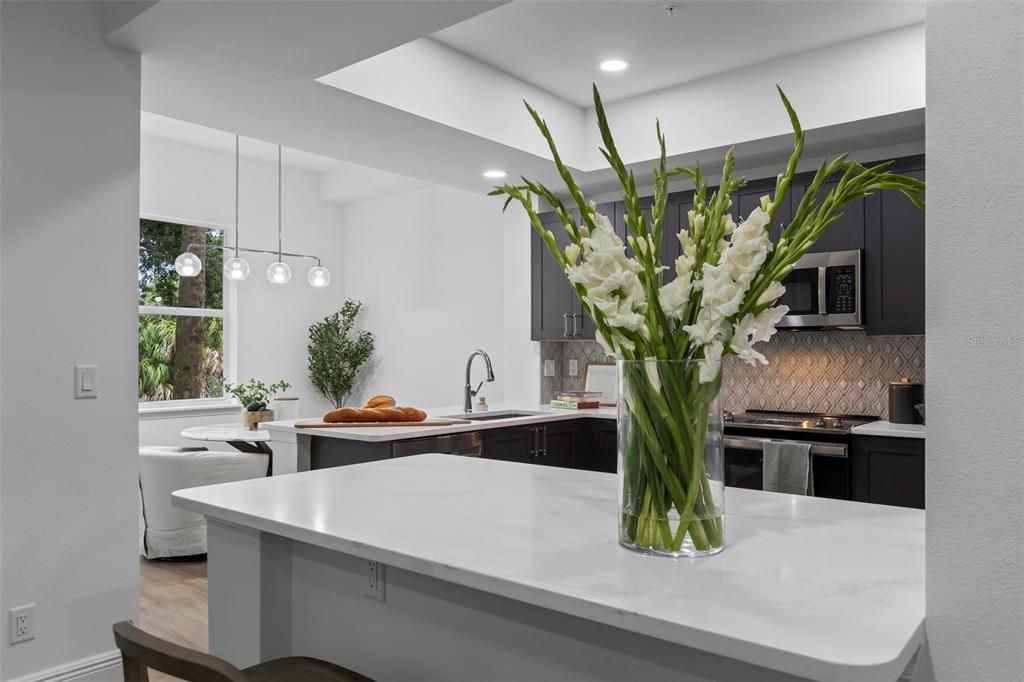 Interior, Kitchen, Pendant Lights, Recessed Lighting, Stainless Steel Appliances