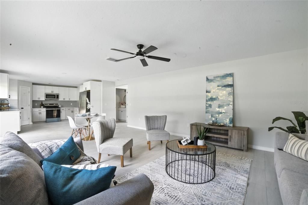 Dining room, Interior, Kitchen, Living room, Stainless Steel Appliances