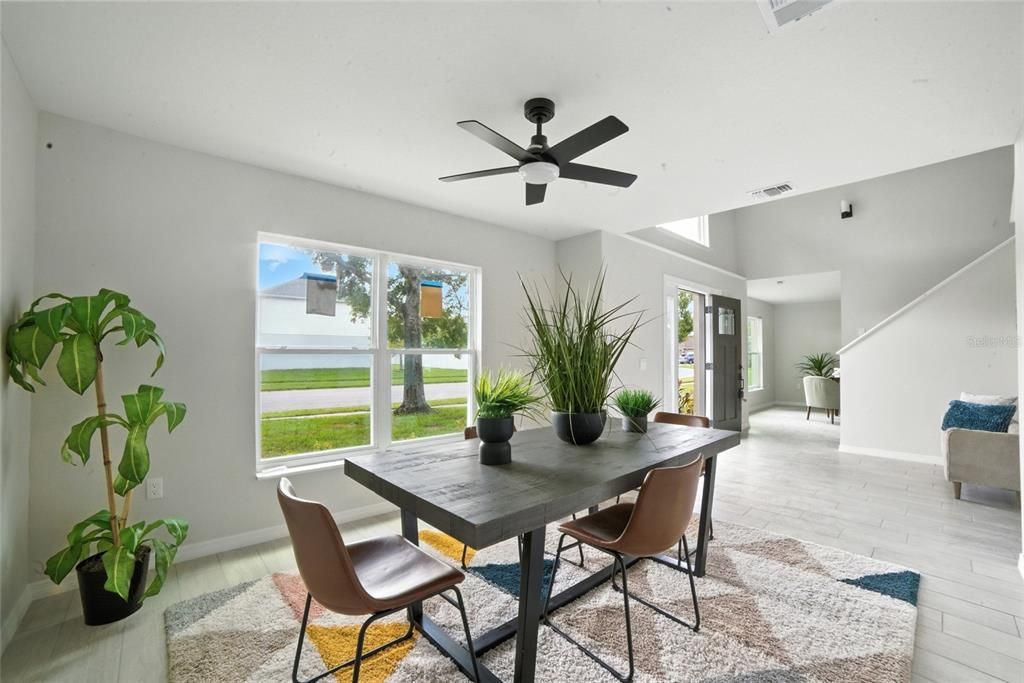 Dining room, Interior, Wood Texture Flooring