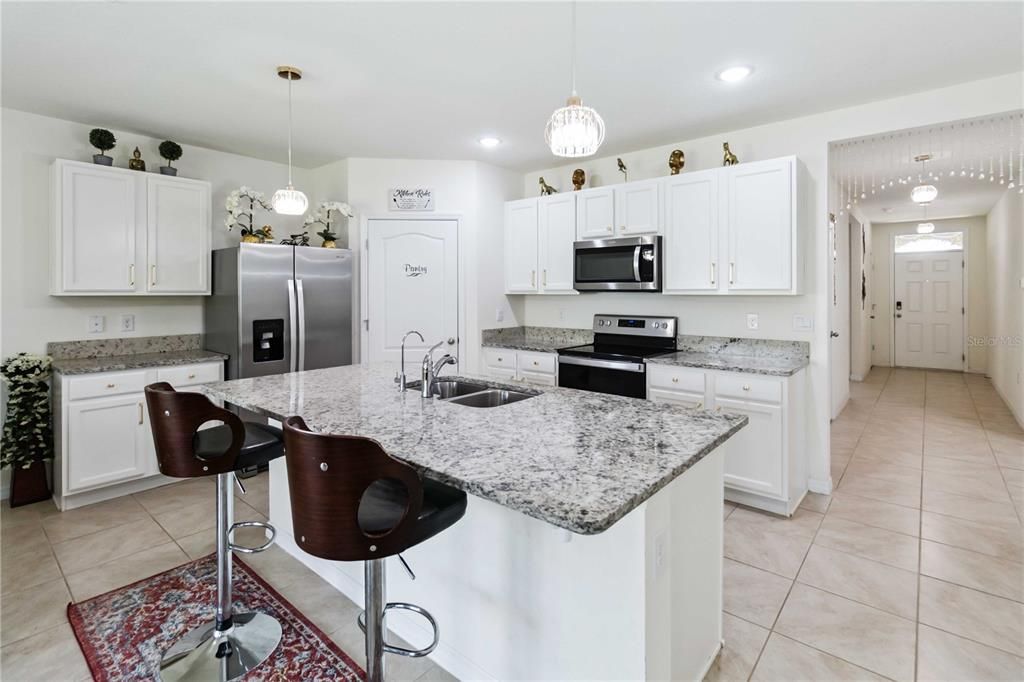 Interior, Kitchen, Pendant Lights, Recessed Lighting, Stainless Steel Appliances