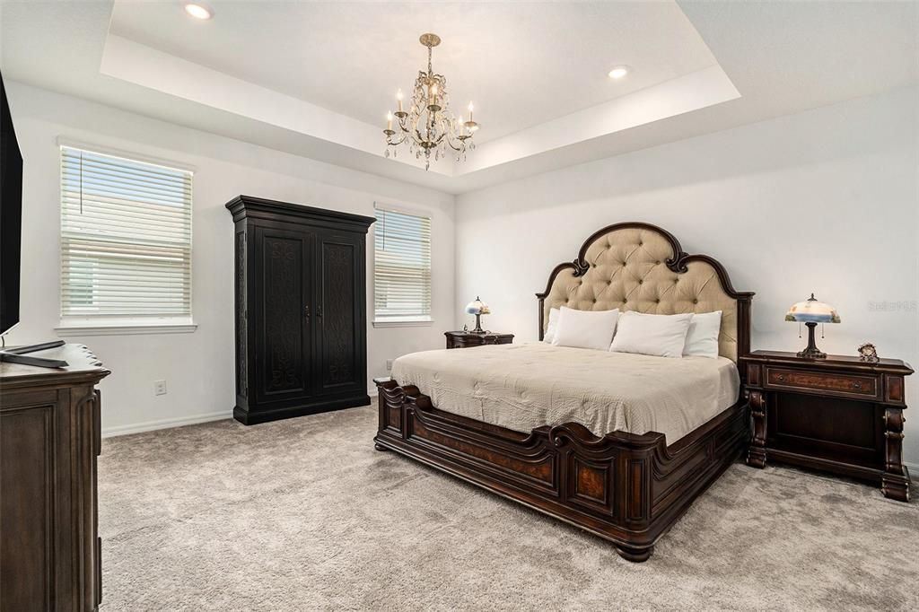 Bedroom, Chandelier, Interior, Recessed Lighting