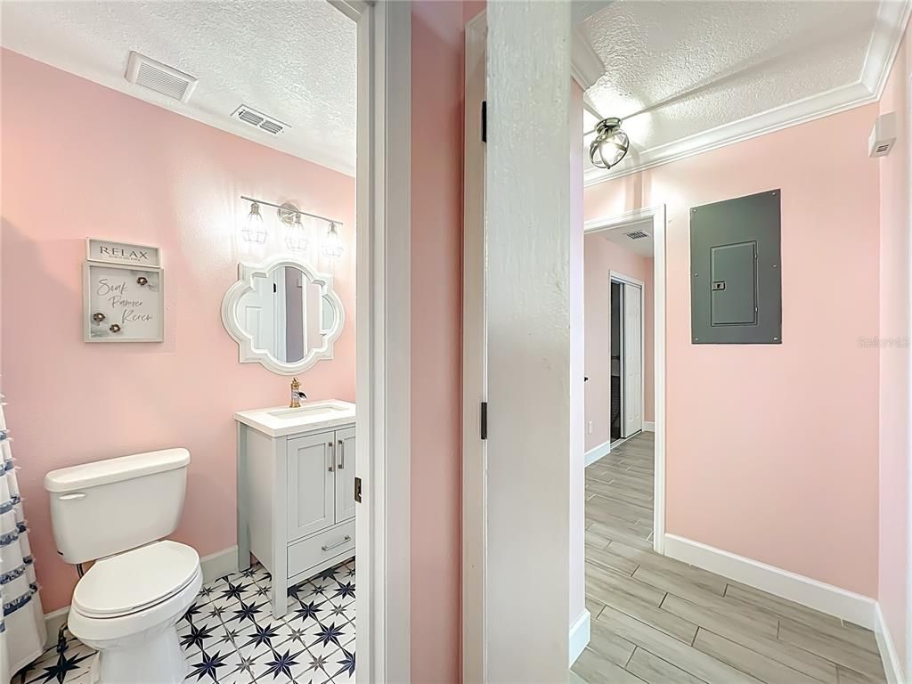 Bathroom, Interior, Wood Texture Flooring