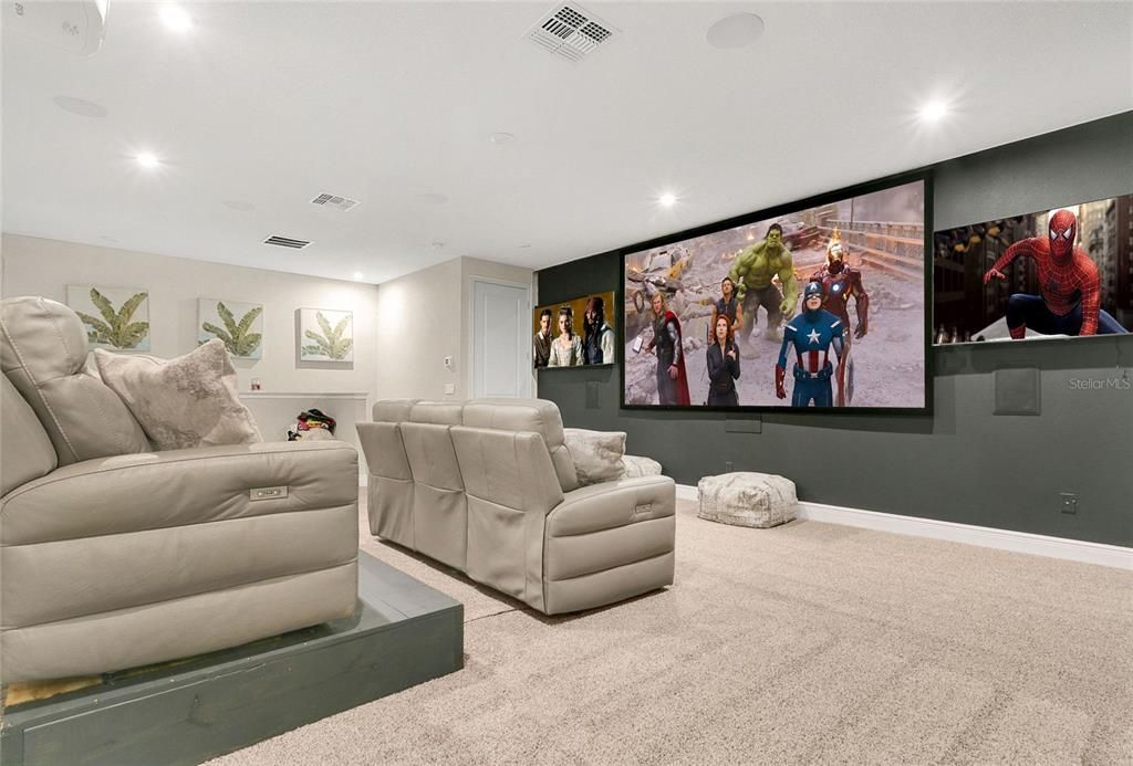 Interior, Projection Screen, Recessed Lighting, Theatre Room