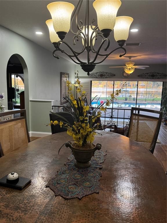 Chandelier, Dining room, Interior, Recessed Lighting
