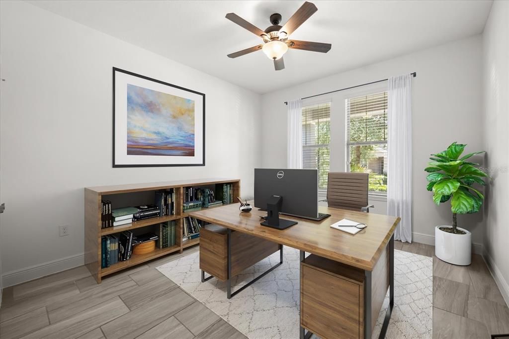 Home Office, Interior, Wood Texture Flooring