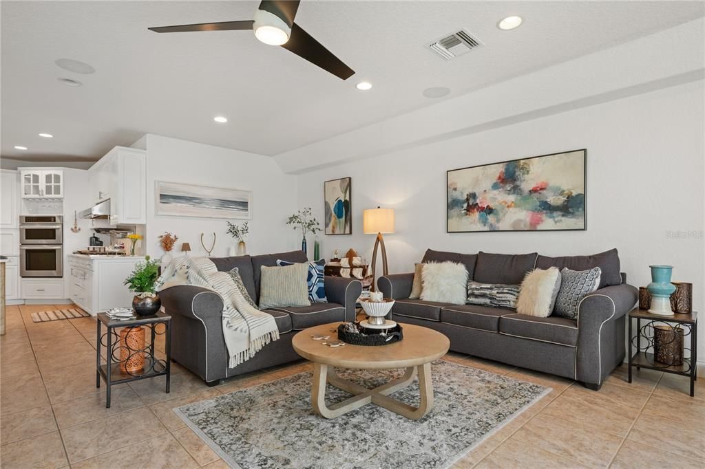 Interior, Kitchen, Living room, Recessed Lighting
