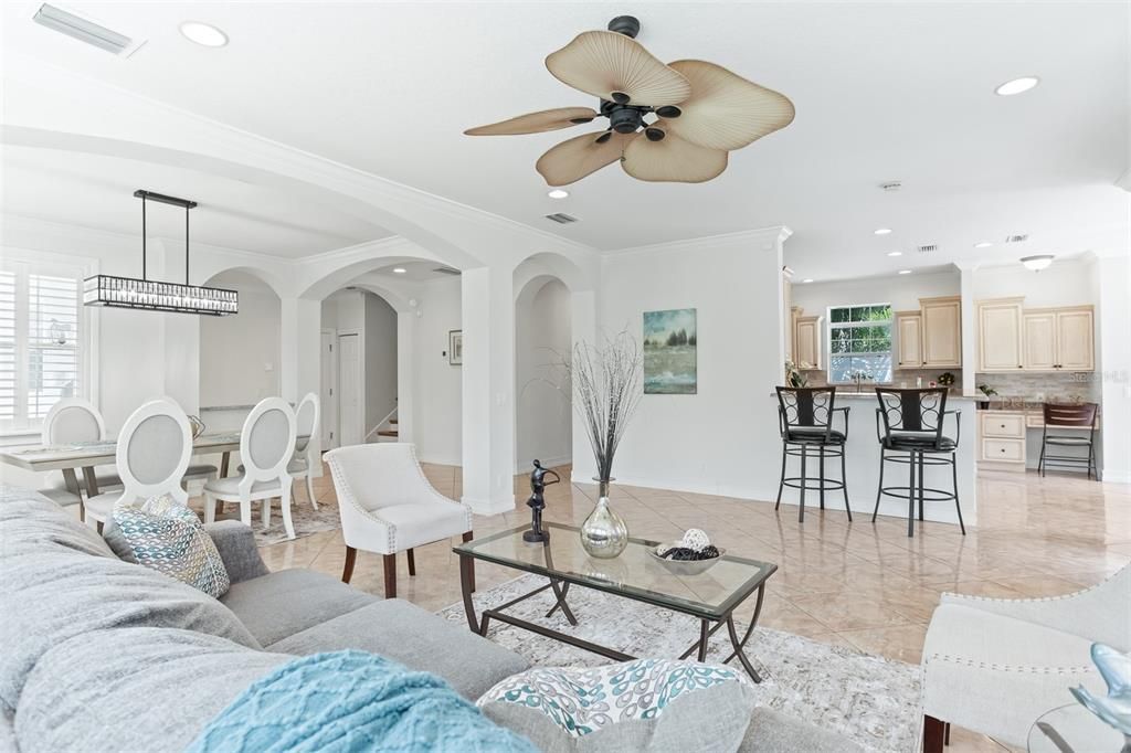 Dining room, Interior, Kitchen, Living room, Pendant Lights, Recessed Lighting