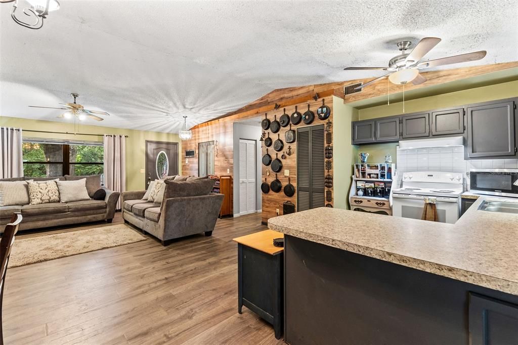 Interior, Kitchen, Living room, Wood Texture Flooring