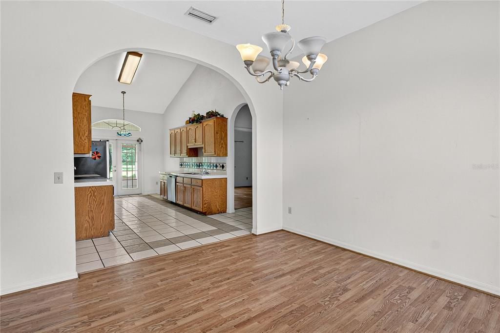 Chandelier, Interior, Kitchen, Wood Texture Flooring