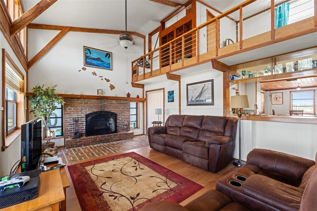 Fireplace, Interior, Living room, Wood Texture Flooring