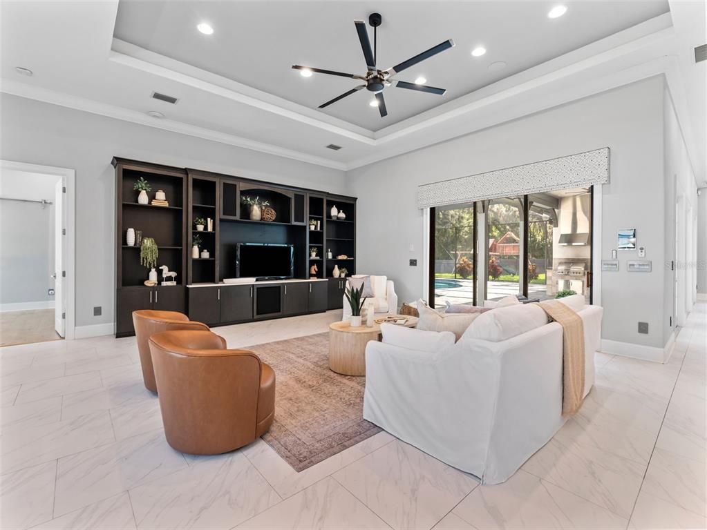 Interior, Living room, Marble, Recessed Lighting