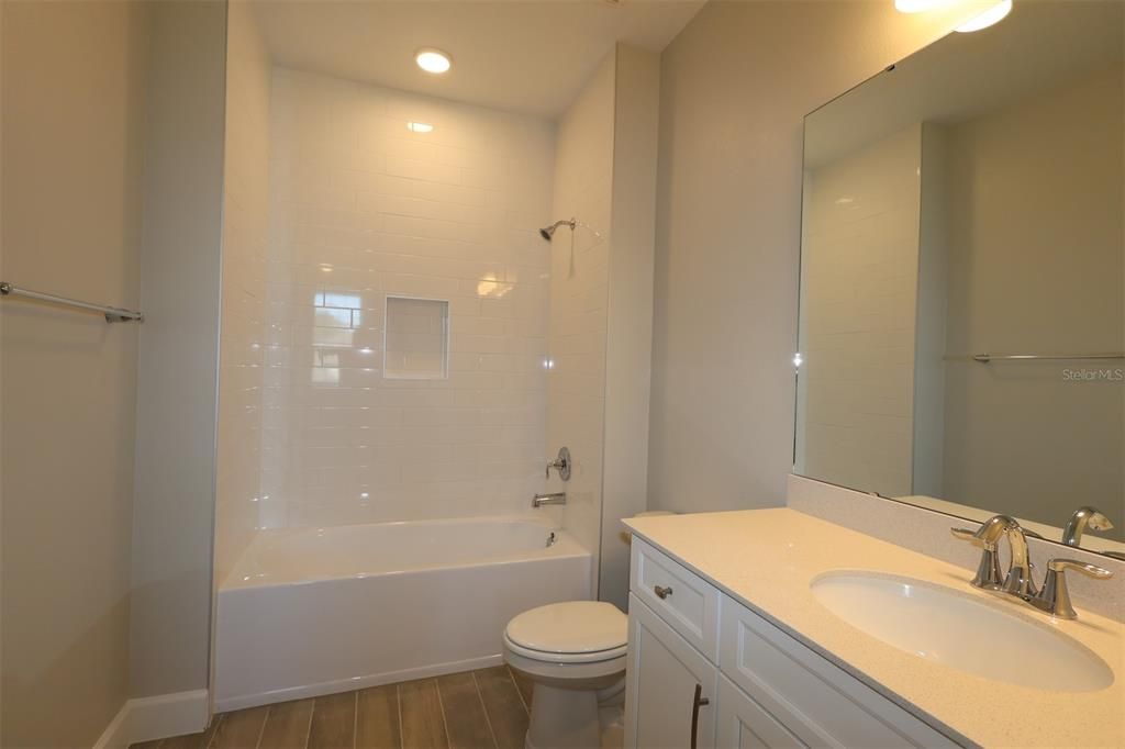 Bathroom, Interior, Recessed Lighting, Wood Texture Flooring