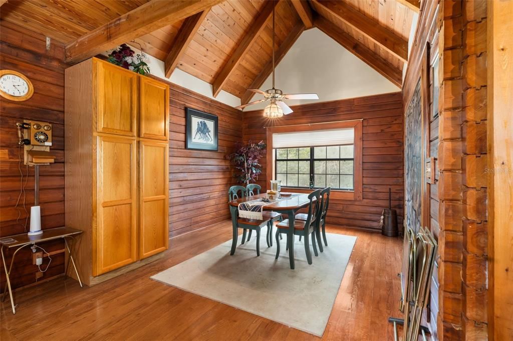Dining room, Interior, Wooden Beams, Wooden Ceilings, Wood Texture Flooring, Wooden Walls