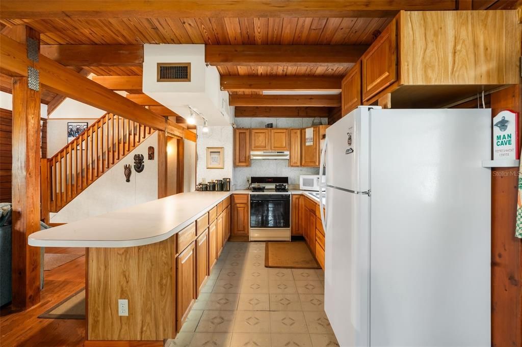 Interior, Kitchen, Wooden Beams, Wooden Ceilings, Wooden Walls