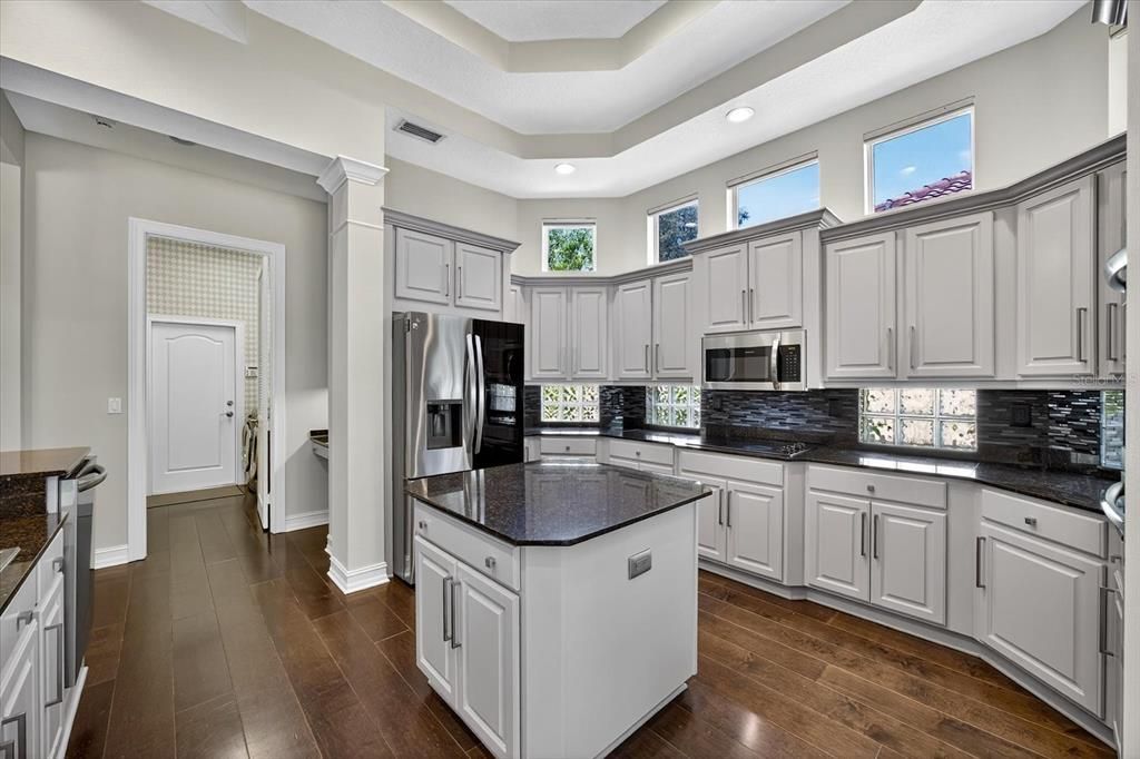 Interior, Kitchen, Recessed Lighting, Wood Texture Flooring