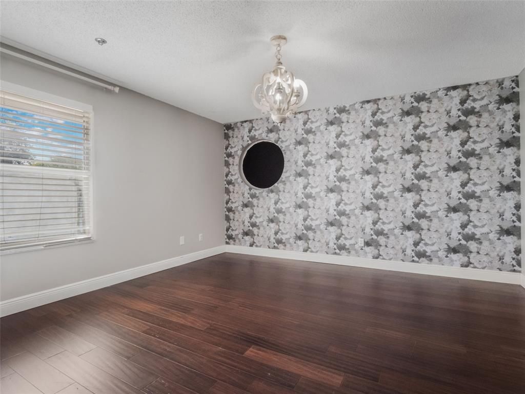 Empty room, Interior, Pendant Lights, Wood Texture Flooring