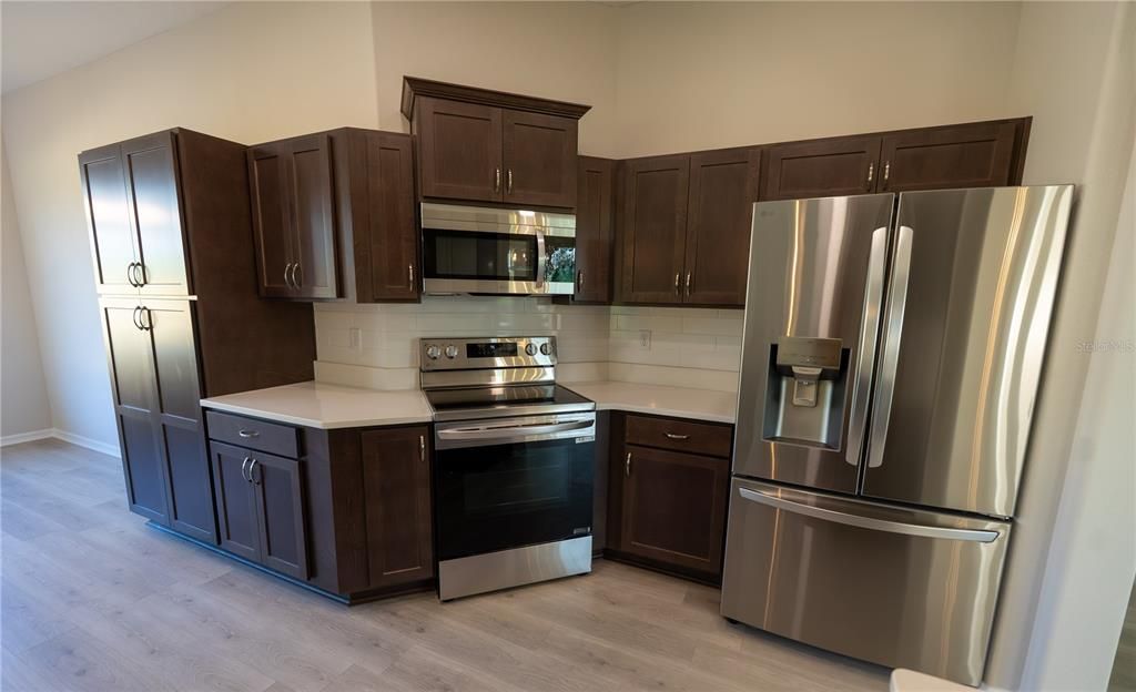 Interior, Kitchen, Stainless Steel Appliances, Wood Texture Flooring