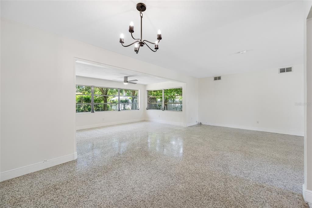 Chandelier, Empty room, Interior