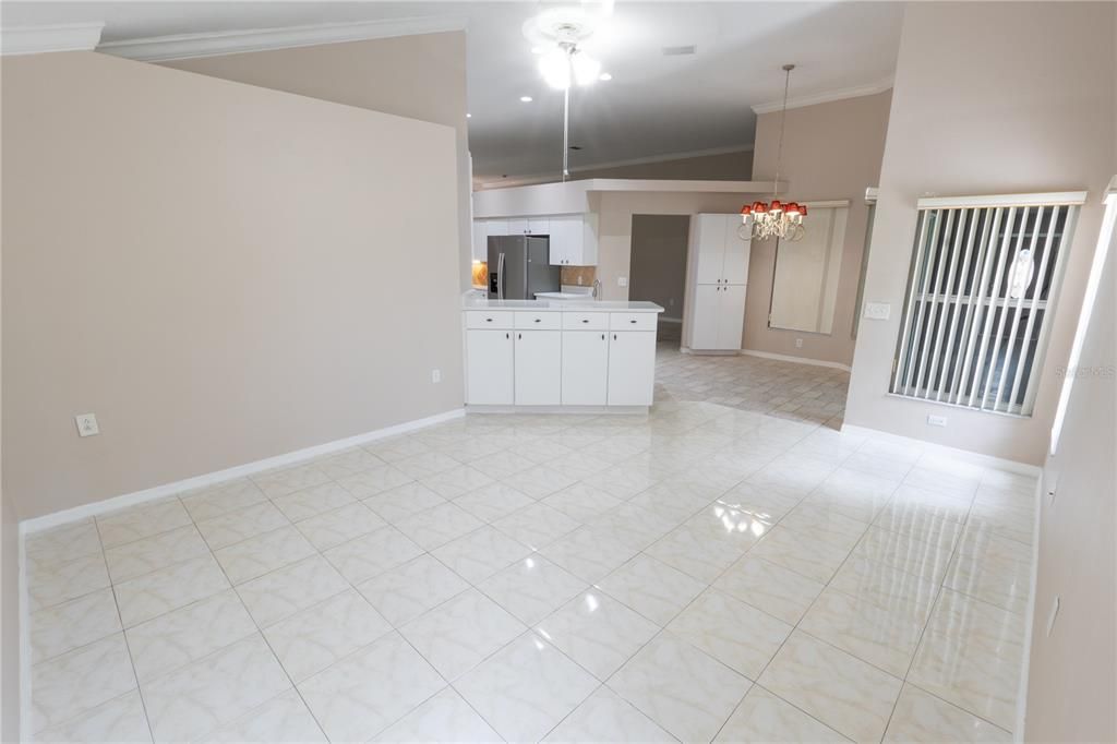 Empty room, Interior, Kitchen, Pendant Lights