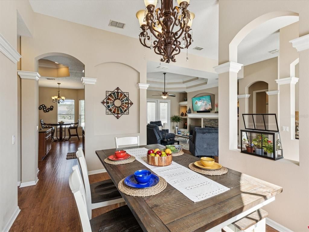 Chandelier, Dining room, Interior, Living room, Wood Texture Flooring