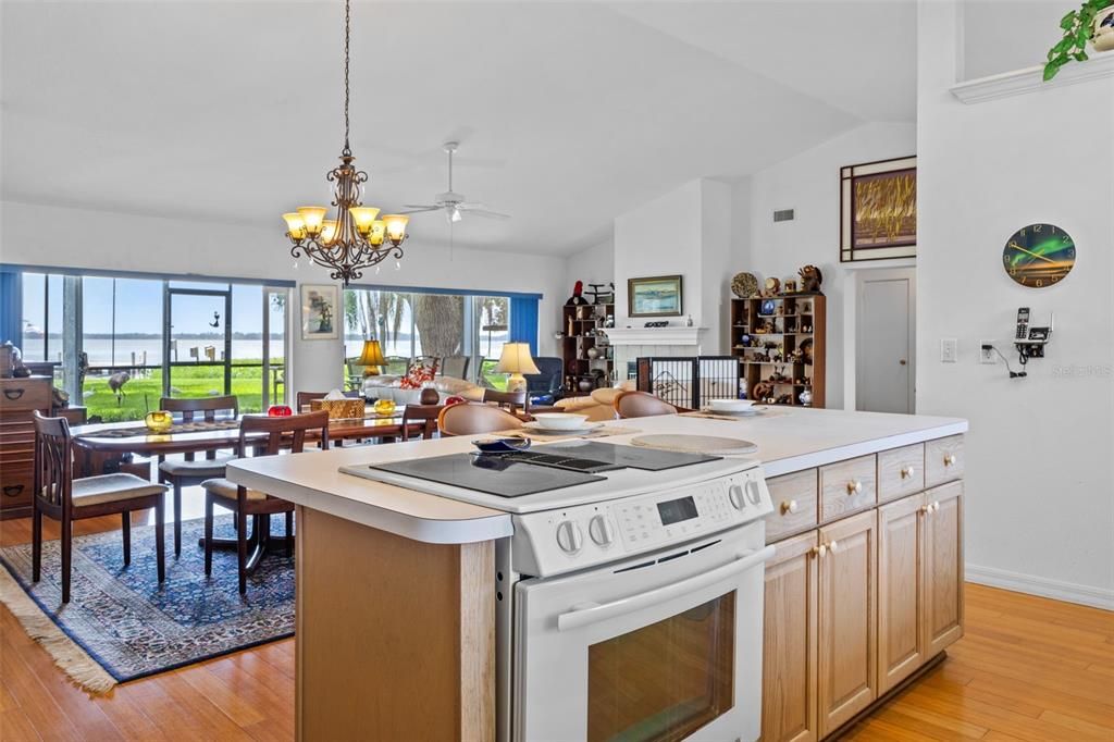 Chandelier, Dining room, Interior, Kitchen, Wood Texture Flooring