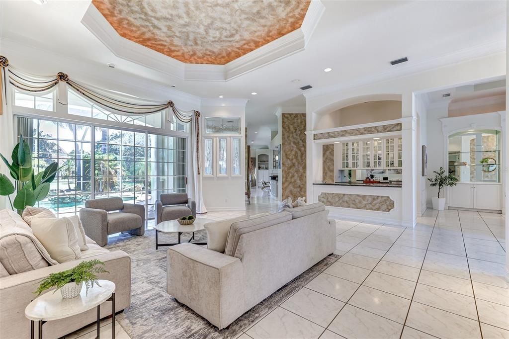 Interior, Living room, Marble, Recessed Lighting