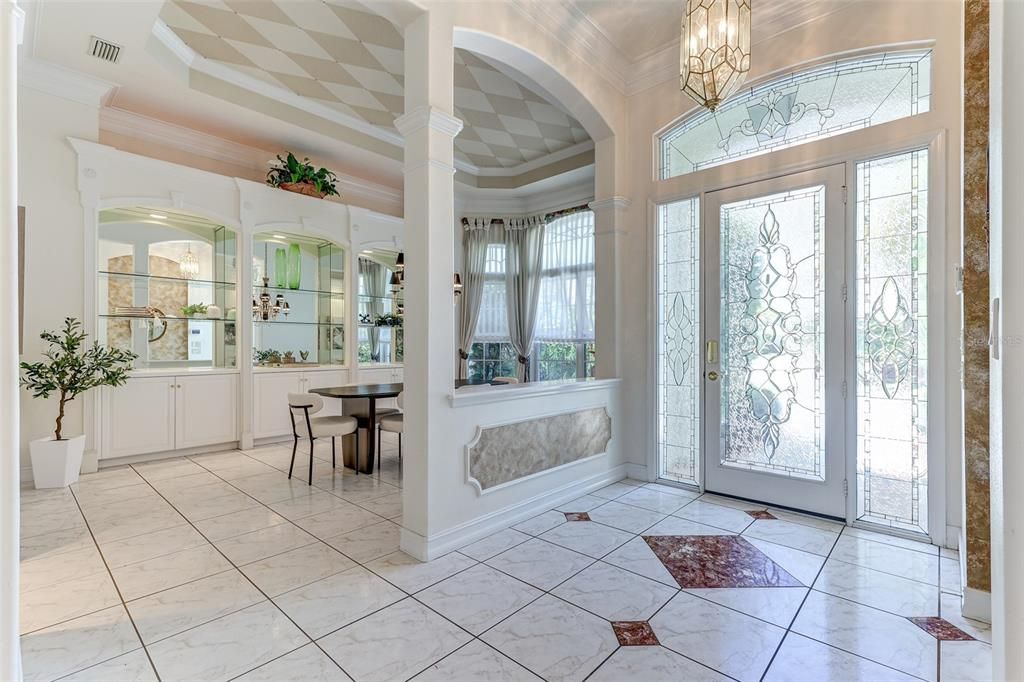 Chandelier, Dining room, Interior, Marble, Pendant Lights
