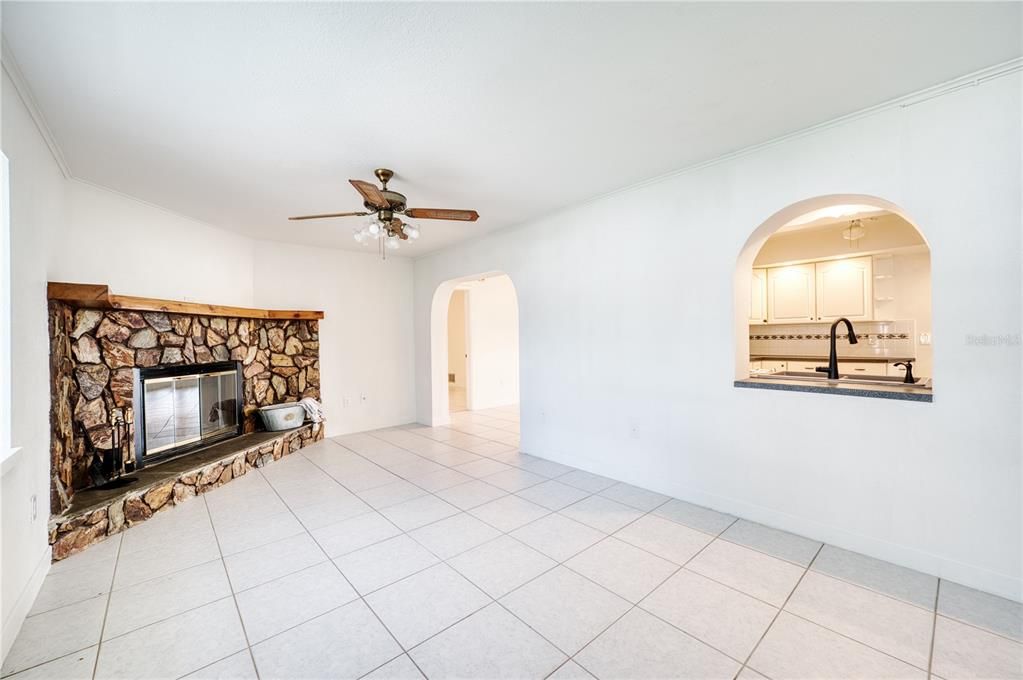 Empty room, Fireplace, Interior