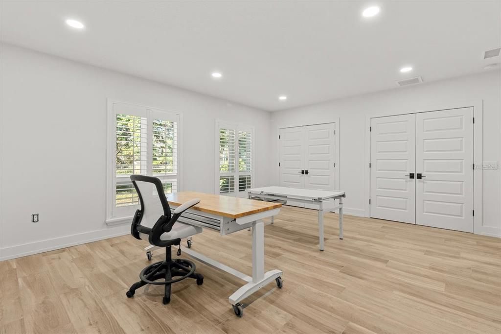 Game Room, Interior, Recessed Lighting, Wood Texture Flooring