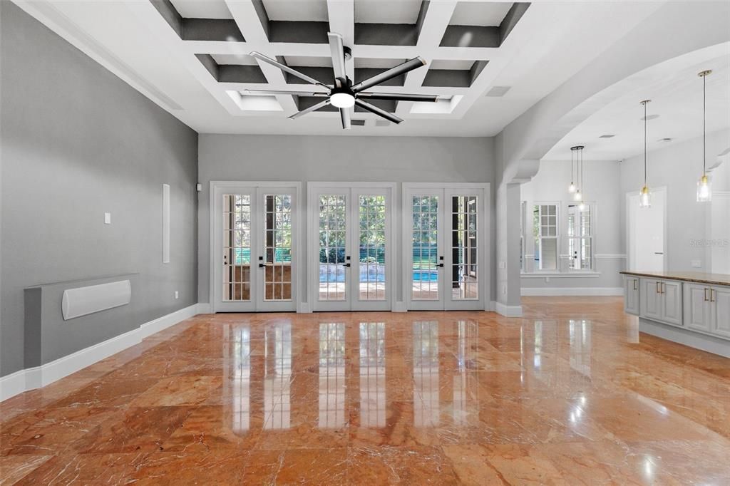 Empty room, Interior, Pendant Lights