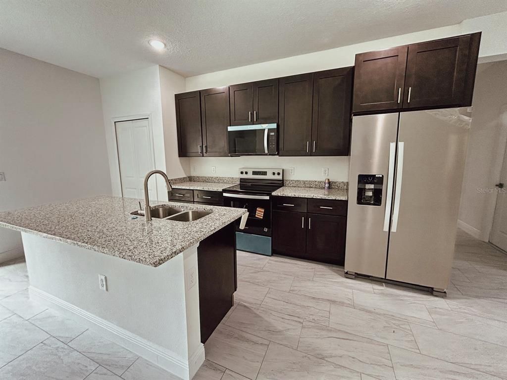 Interior, Kitchen, Marble, Recessed Lighting, Stainless Steel Appliances