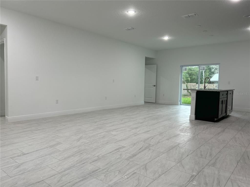 Empty room, Interior, Kitchen, Marble, Recessed Lighting