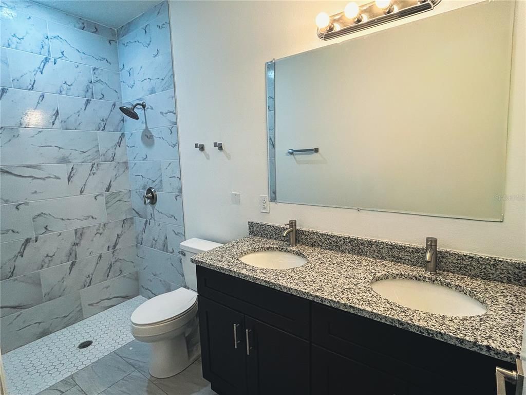 Bathroom, Dual Sink Vanities, Interior, Marble Walls