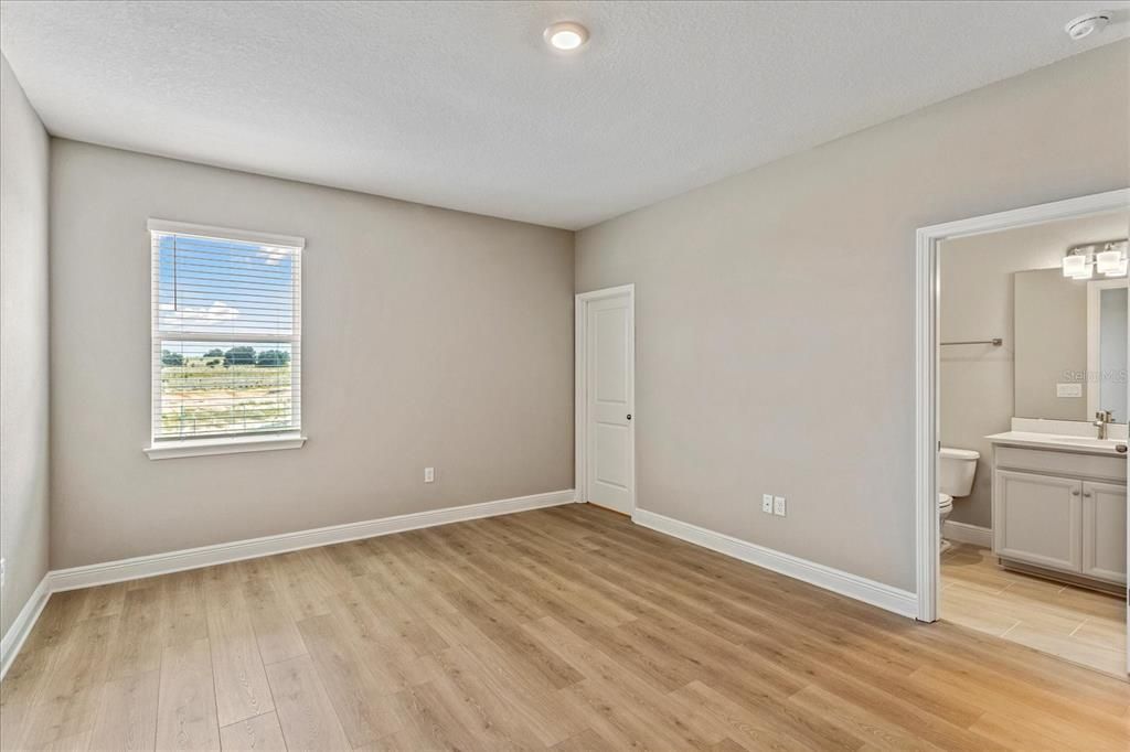 Bathroom, Empty room, Interior, Recessed Lighting, Wood Texture Flooring