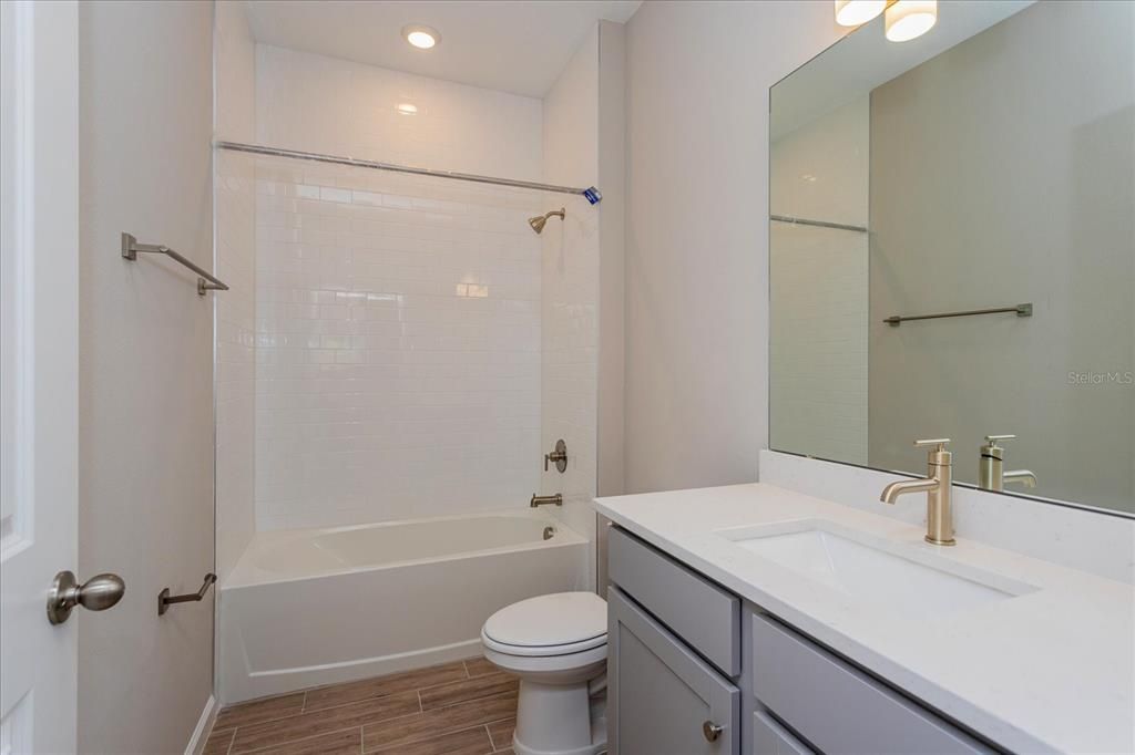 Bathroom, Interior, Recessed Lighting, Wood Texture Flooring