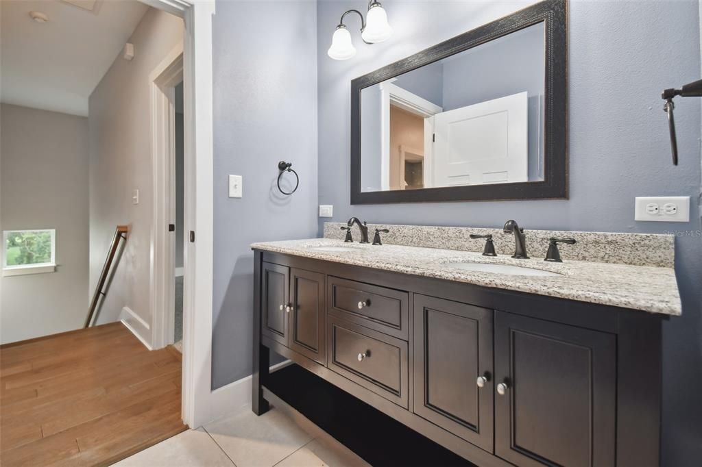 Bathroom, Dual Sink Vanities, Interior, Wood Texture Flooring
